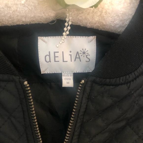 DELIA’S Quilted Black Bomber Jacket - Picture 11 of 13
